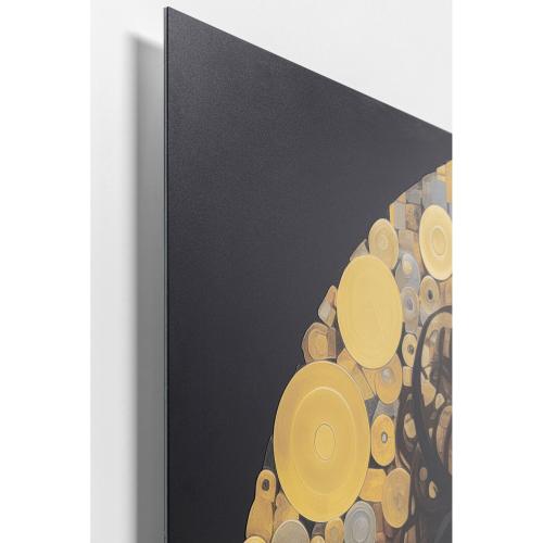 Glastavla Art Nouveau Lady 3D 80x80cm