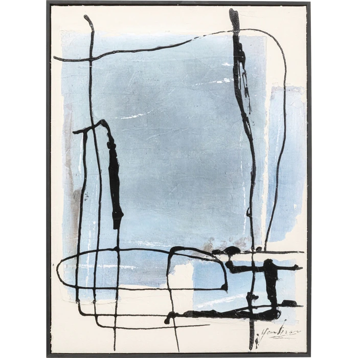 Tavla Dust blå, 55 × 75 cm