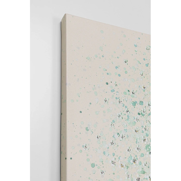 Tavla Flower Boat beige/grön, 40 x 50 cm, mått 50 x 40 x 3.5 cm, sedd från vänster sida