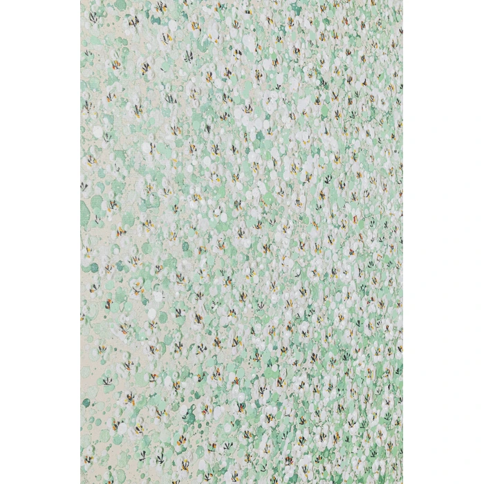 Tavla Flower Boat beige/grön, 40 x 50 cm, mått 50 x 40 x 3.5 cm, med fokus på material och ytstruktur
