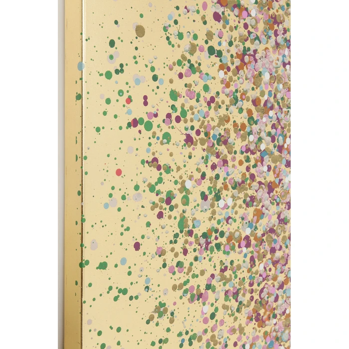 Tavla Flower Boat guld/rosa, 40 x 50 cm, mått 50 x 40 x 3.5 cm, sedd ovanifrån