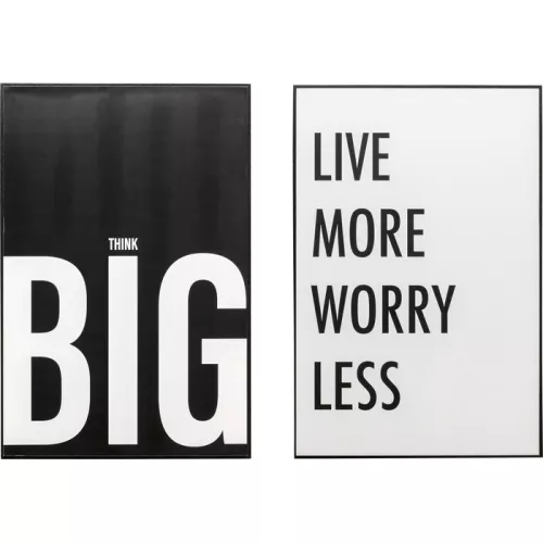 Tavlor Big Live More 2-pack svartvit