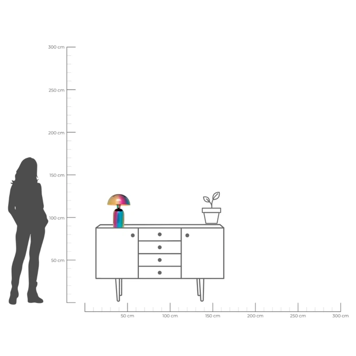 Bordslampa Rainbow mässing Ø37 cm, Flerfärgad, diameter 37 cm, med fokus på konstruktion och utförande