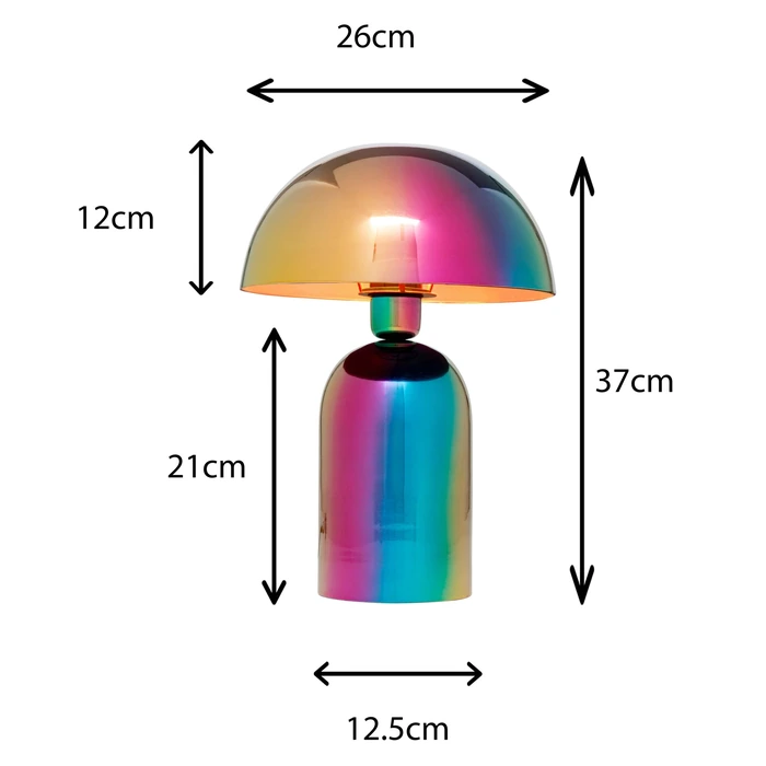 Bordslampa Rainbow mässing Ø37 cm, Flerfärgad, diameter 37 cm, med fokus på konstruktion och utförande