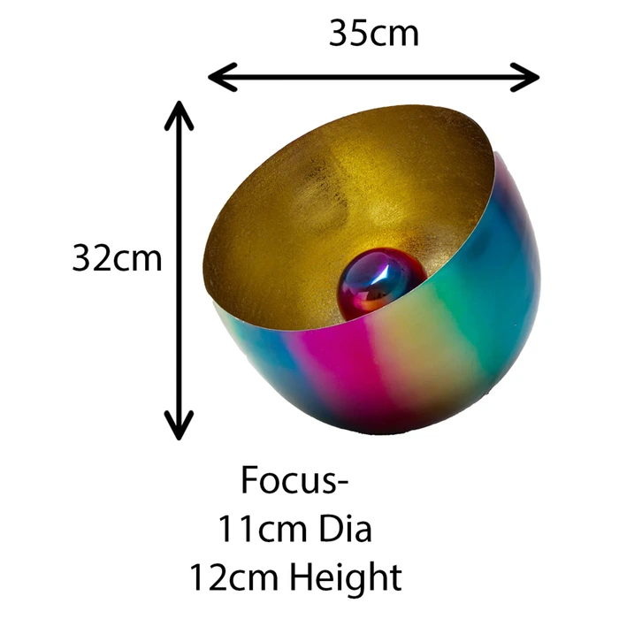 Golvlampa Rainbow guld Ø35 cm, Guld/Flerfärgad, diameter 35 cm, med fokus på konstruktion och utförande