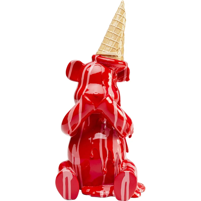Dekorationsfigur Sitting Gelato Bear röd 37 cm