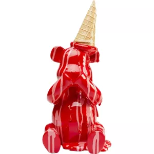 Dekorationsfigur Sitting Gelato Bear röd 37 cm