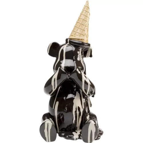 Dekorationsfigur Sitting Gelato Bear svart 37 cm