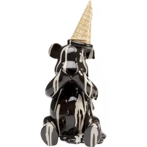 Dekorationsfigur Sitting Gelato Bear svart 37 cm