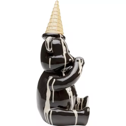 Dekorationsfigur Sitting Gelato Bear svart 37 cm