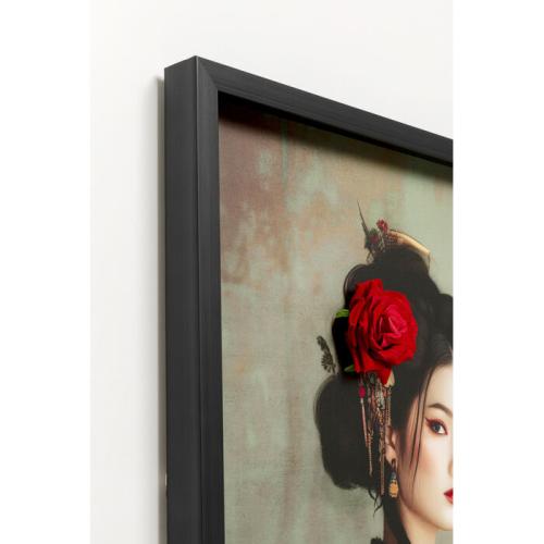 Canvastavla Kimono med blommor