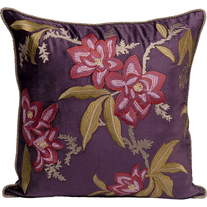 Prydnadskudde Lovely Flowers lila, 50 x 50 cm