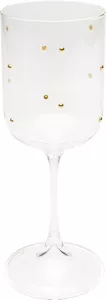 Vitvinsglas Glam Dots guld, 22 cm