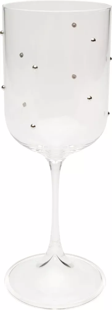 Vitvinsglas Glam Dots silver, 22 cm
