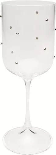 Vitvinsglas Glam Dots silver, 22 cm