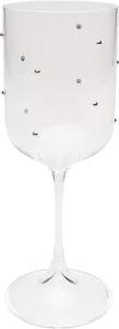 Vitvinsglas Glam Dots silver, 22 cm
