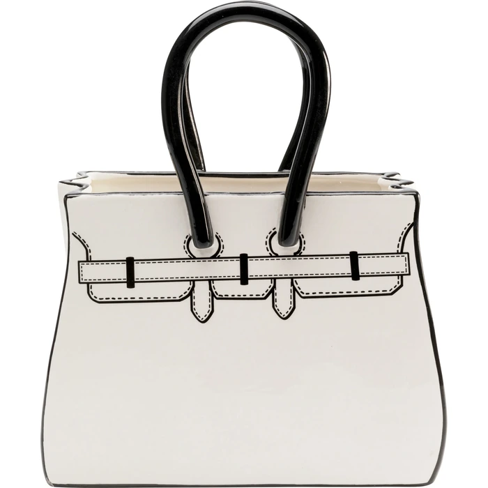 Vas Favola Bag vit, 31 cm, Vit/Svart, mått 31 cm, i huvudvy