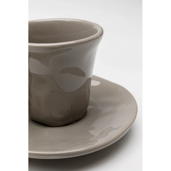 Espressokoppar Organic grå, 2-pack, mått 8.5 x 11.5 x 11.5 cm, sedd från sidan
