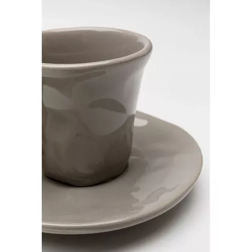 Espressokoppar Organic grå, 2-pack, mått 8.5 x 11.5 x 11.5 cm, sedd från sidan