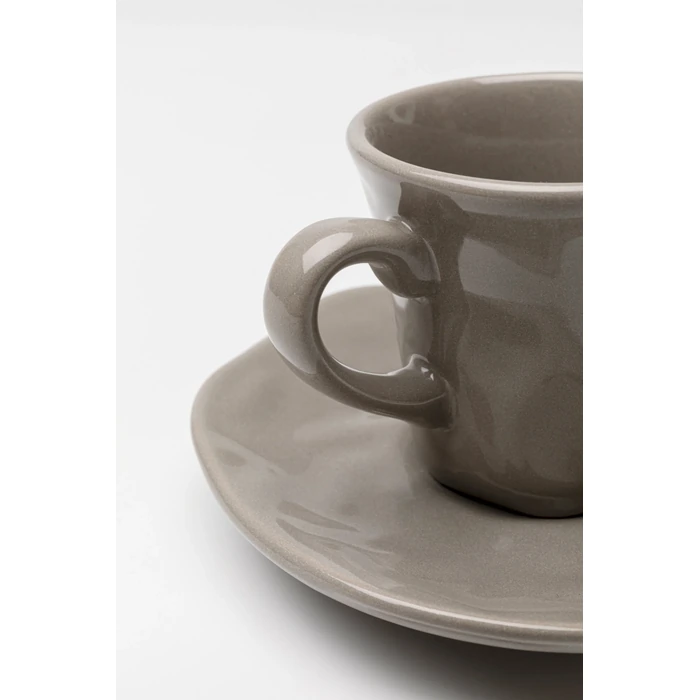 Espressokoppar Organic grå, 2-pack, mått 8.5 x 11.5 x 11.5 cm, sedd framifrån