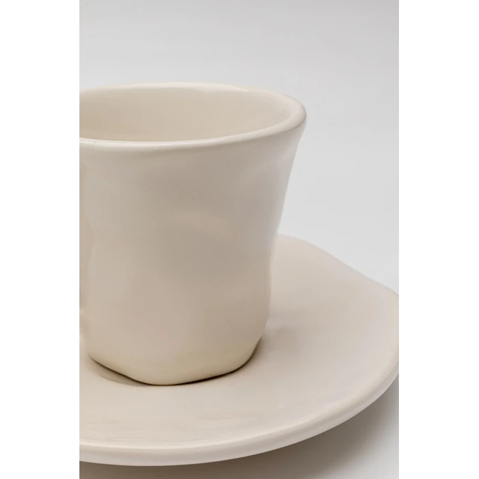 Espressokoppar Organic creme, 2-pack, Offwhite, mått 8.5 x 11.5 x 11.5 cm, sedd från sidan