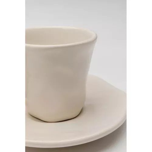 Espressokoppar Organic creme, 2-pack, Offwhite, mått 8.5 x 11.5 x 11.5 cm, sedd från sidan