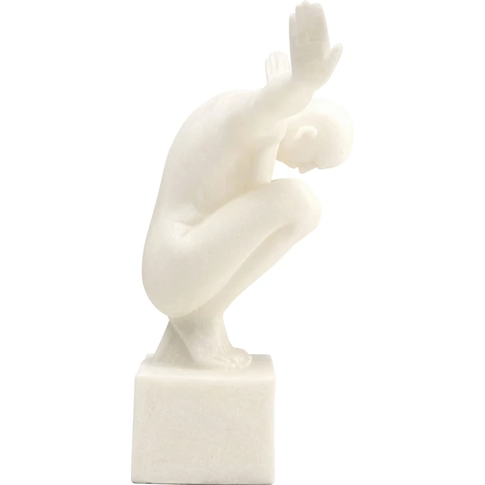 Dekorationsfigur Athlet vit 50 cm, mått 50 cm, sedd från sidan
