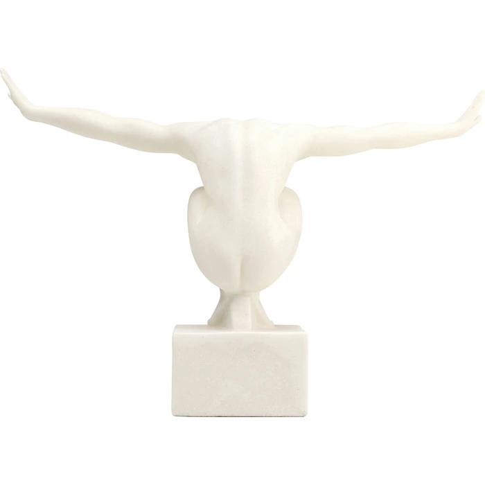 Dekorationsfigur Athlet vit 50 cm, mått 50 cm, sedd bakifrån