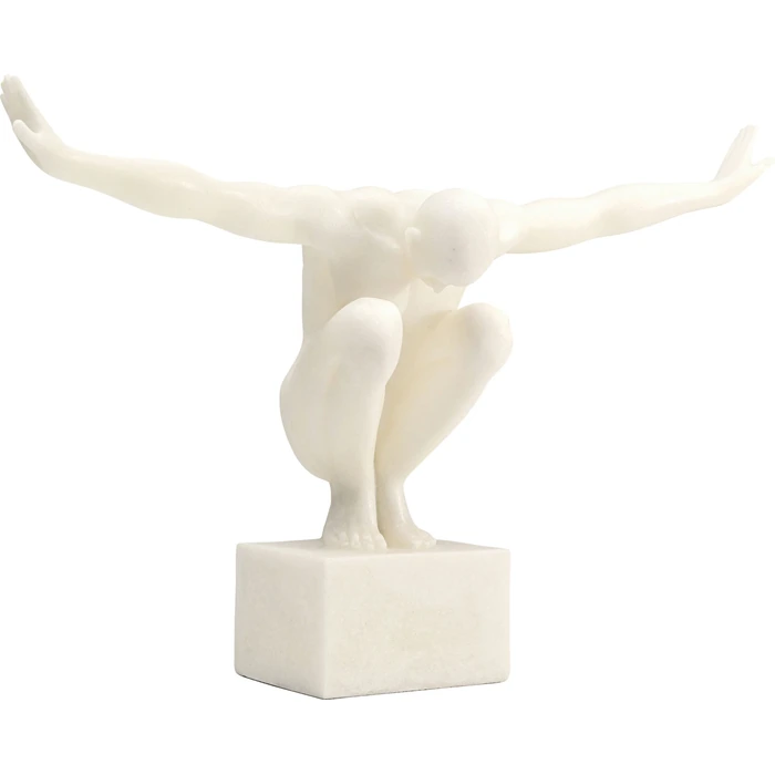 Dekorationsfigur Athlet vit 50 cm, mått 50 cm, sedd framifrån