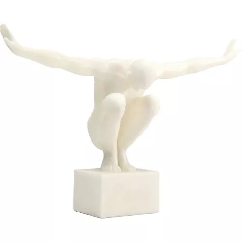 Dekorationsfigur Athlet vit 50 cm, mått 50 cm, sedd framifrån