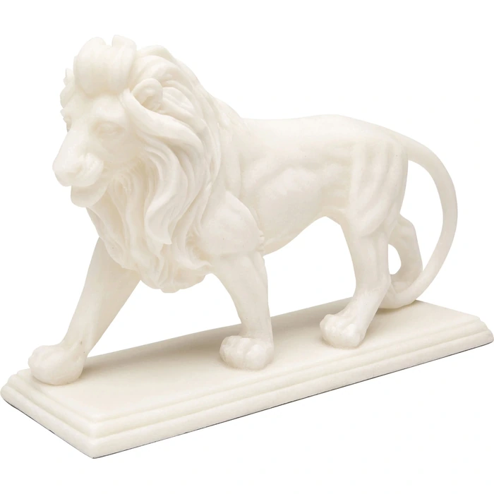 Dekorationsfigur Lion vit 31 cm, mått 31 cm, med fokus på material och ytstruktur