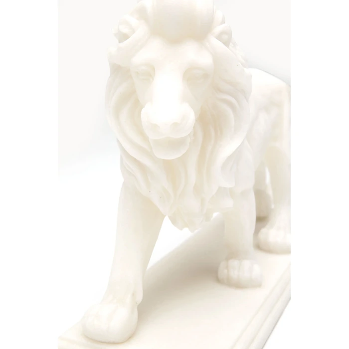 Dekorationsfigur Lion vit 31 cm, mått 31 cm, med fokus på material och ytstruktur