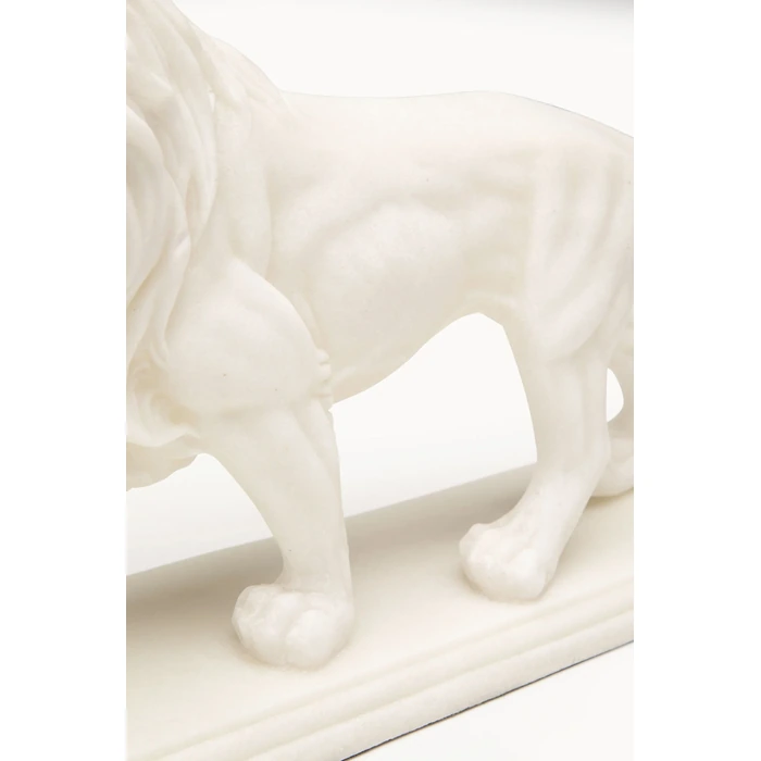 Dekorationsfigur Lion vit 31 cm, mått 31 cm, sedd från sidan