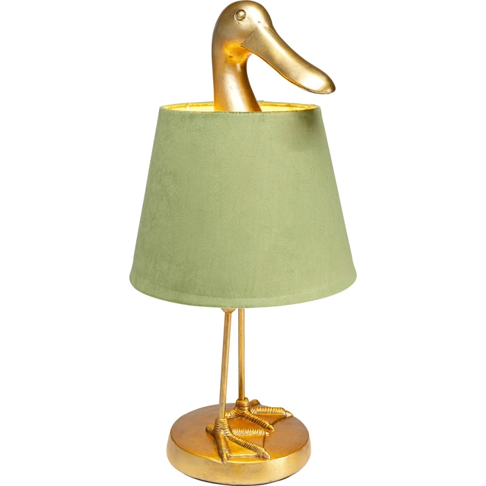 Bordslampa Duck med anka, 61 cm, Guld/Grön, mått 61 cm, i huvudvy