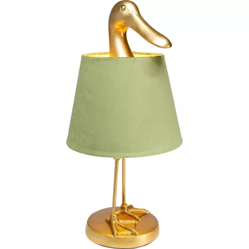 Bordslampa Duck med anka, 61 cm, Guld/Grön, mått 61 cm, i huvudvy