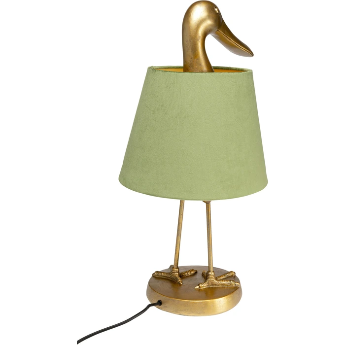 Bordslampa Duck med anka, 61 cm, Guld/Grön, mått 61 cm, sedd bakifrån
