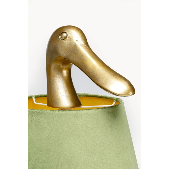 Bordslampa Duck med anka, 61 cm, Guld/Grön, mått 61 cm, med fokus på material och ytstruktur