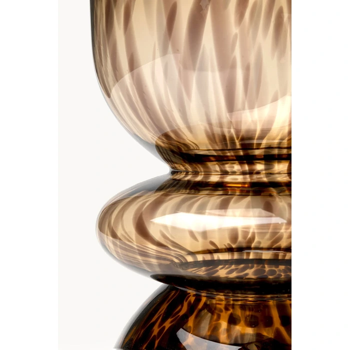 Vas Caramel i glas, 32 cm, Brun, mått 32 cm, sedd framifrån