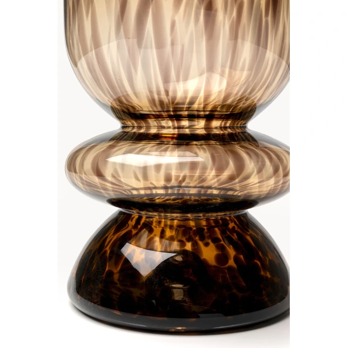 Vas Caramel i glas, 32 cm, Brun, mått 32 cm, sedd bakifrån