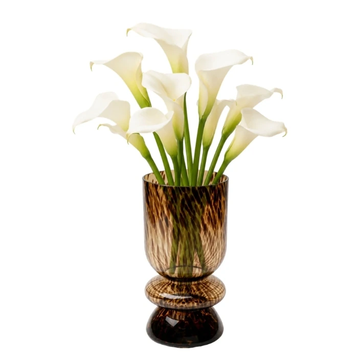 Vas Caramel i glas, 32 cm, Brun, mått 32 cm, placerad i rumsmiljö
