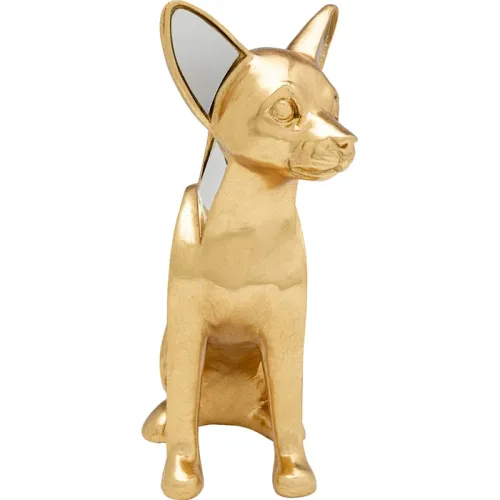 Dekorationsfigur Chihuahua Mirror 33 cm, guld