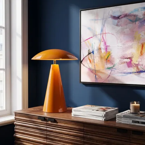 Bordslampa Fungo Flat orange, 33 cm