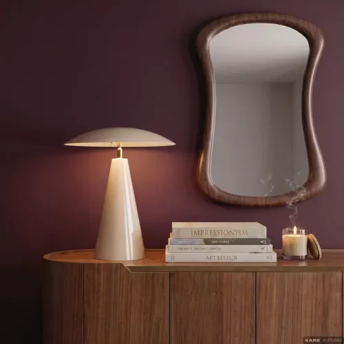 Bordslampa Fungo Flat offwhite, 33 cm