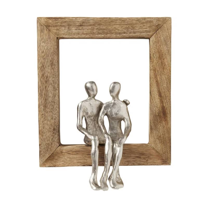 Skulptur Frame Loving Couple - Dekor Trä/Silver
