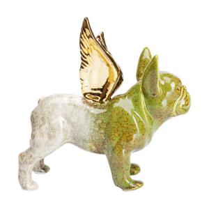 Dekorfigur Angel Dog - Grön
