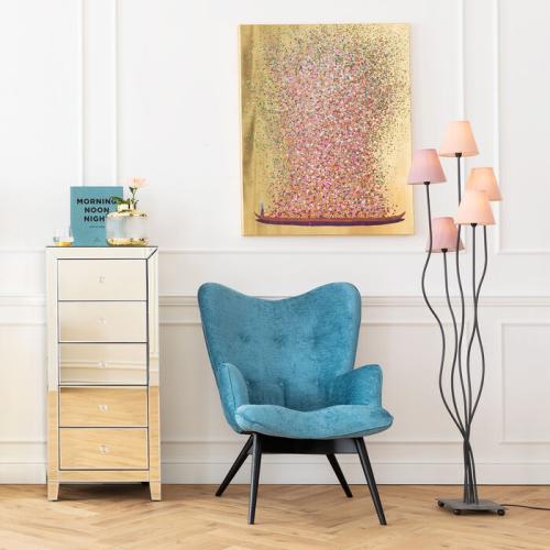 Tavla Blomster Båt, 80x100cm