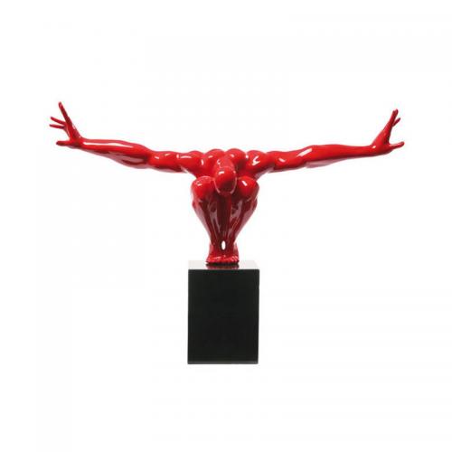 Skulptur Atlet röd 75 cm