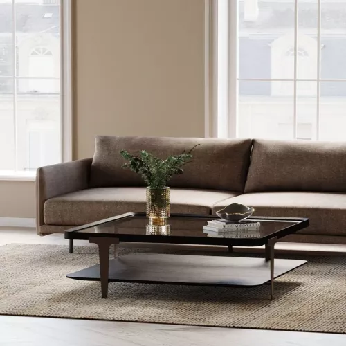 Soffbord Ask/Glas – 100x100 cm