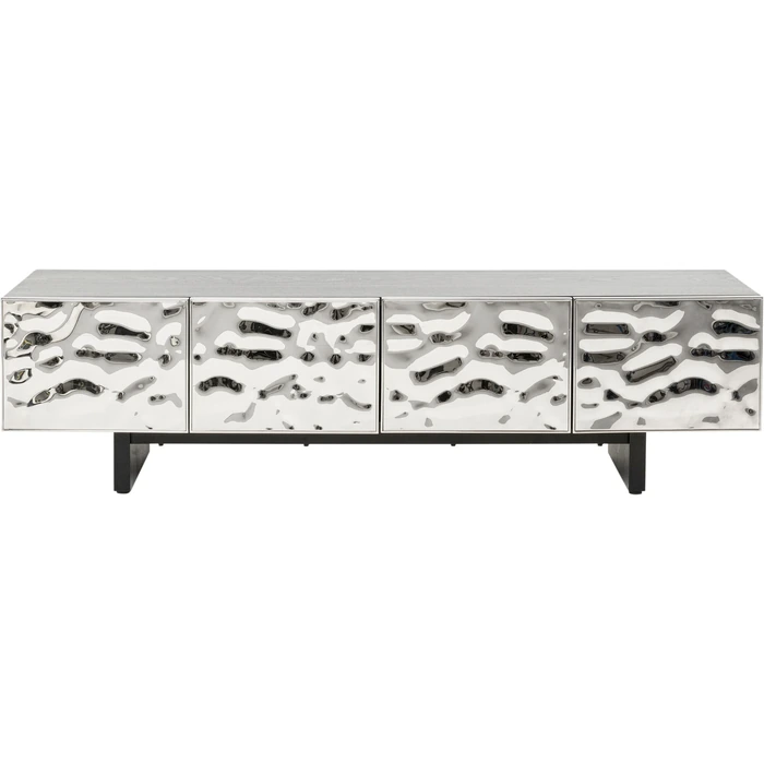 TV-bänk Caldera svart och silver, 180 cm, Svart/Silver, mått 45 x 180 x 40 cm, i huvudvy