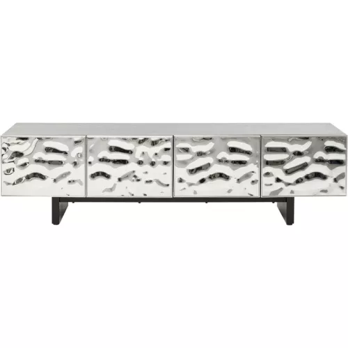 TV-bänk Caldera svart och silver, 180 cm, Svart/Silver, mått 45 x 180 x 40 cm, i huvudvy